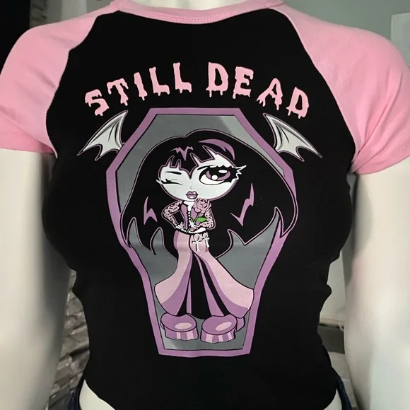 Grave Girls by DollsKill | NWT’s gothic grunge graphic baby cropped T shirt - Picture 2 of 5